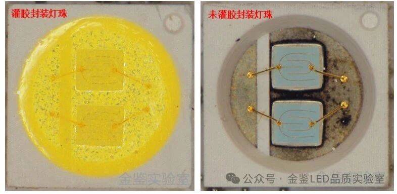 红外热像和电学法测得蓝光LED芯片结温比较